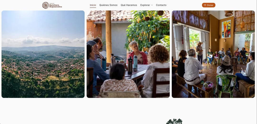 El sitio de Barichara Regenerativa mostrado en varias escenas.