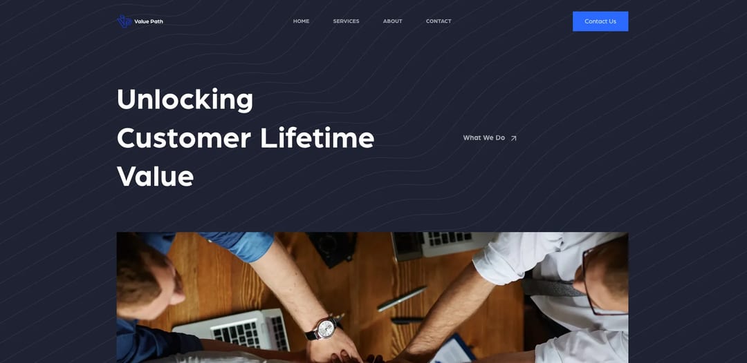 Sitio de Value Path enfocado en el valor de vida del cliente.